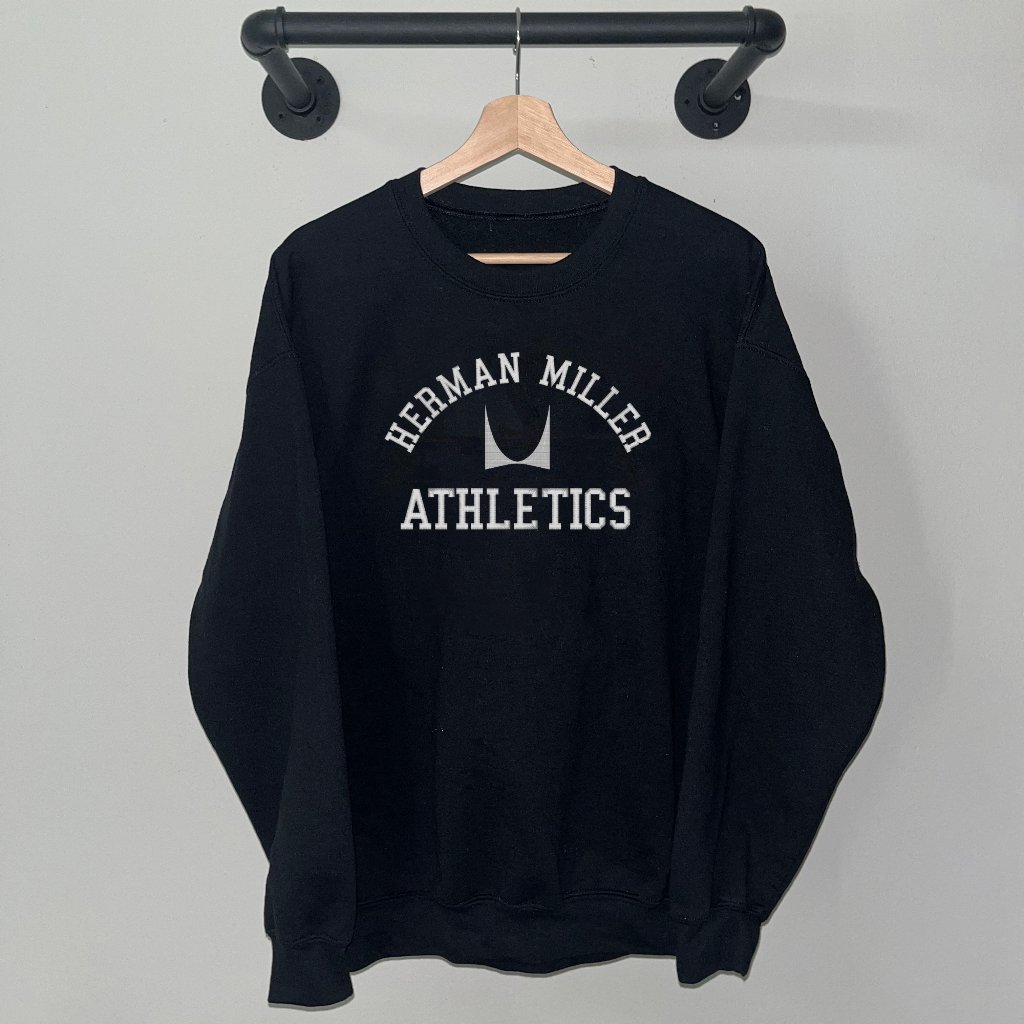Black Herman Miller Athletics Knoll Design Eames Crewneck Sweatshirt